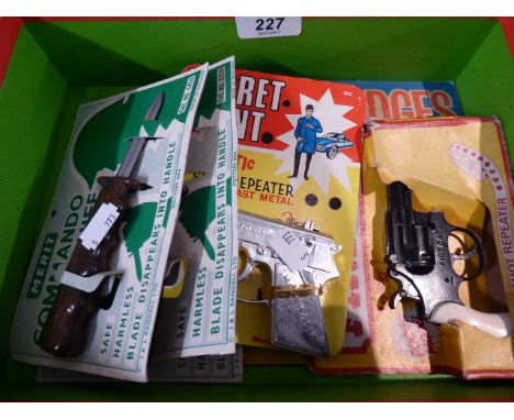 A Collection of Vintage Commando Knife and Gun Toys by Merit, Crescent  