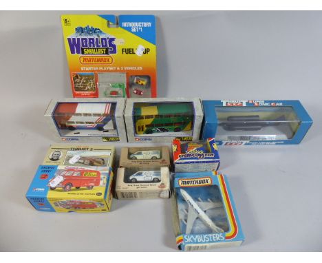 A Collection of Boxed Diecast Toys to Include Archive Corgi, Matchbox Sky Busters, Corgi Sunbeam 