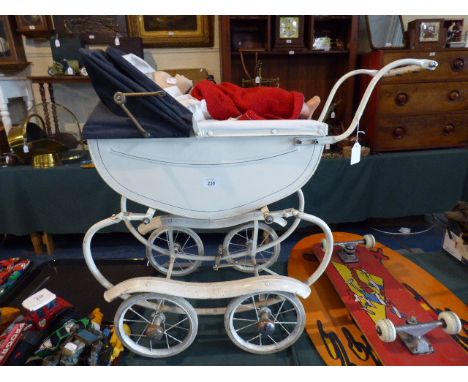 A Vintage Dolls Pram, Doll Etc 