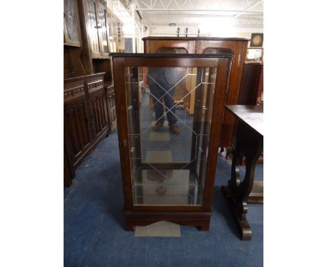 A Glazed Mahogany Two Shelf Cabinet, 55cm wide