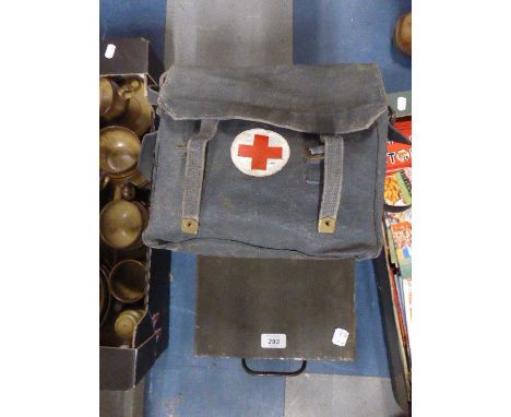 A Military Metal Ammunition Box and RAF First Aid Bag