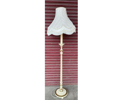 A French style cream and parcel gilt standard lamp 