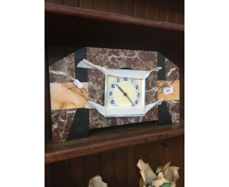 Art Deco marble mantel clock 