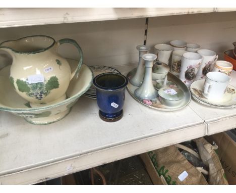 Wilkinson dressing table set, commemorative ware and Preston guild, jug and bowl etc. 