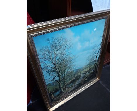 A landscape print. 