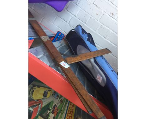 3 old measuring wooden tools 