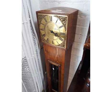 An oak veneered granddaughter clock, the brass dial inscribed 'Hen. Deykin Worcester N.1310 