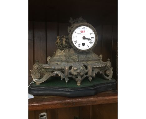 Metal French mantel clock 