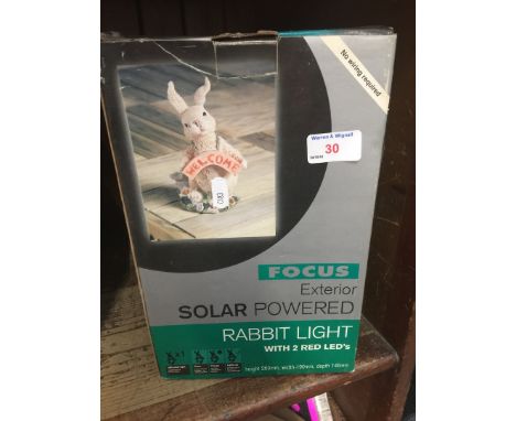 A solar powered rabbit light for outdoors 