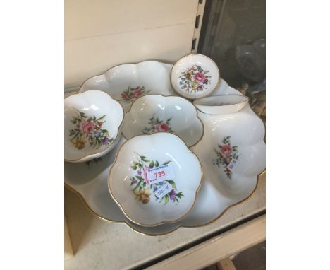 A modern Royal Worcester hors d'oeuvres dish and four other associated dishes 