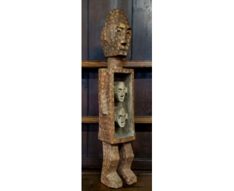 Tribal -&nbsp; A substantial West African Dogon tribe fertility statue, she stands an impressive 78cm high, hollowed out abdo