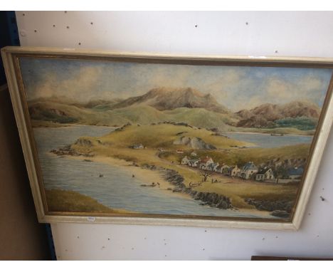 G. K. Coltar, Oil-on-board, coastal village scene 