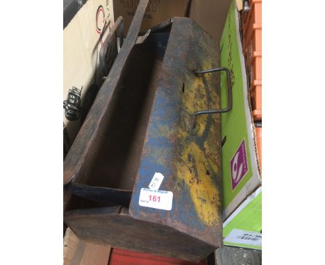 A metal toolbox with tools 