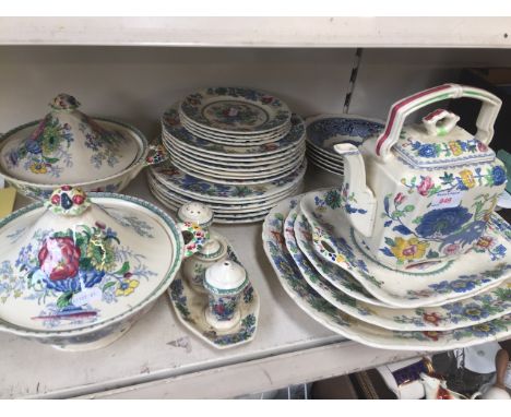 Masons pottery etc.Condition: chip to pepper pot, cracks to largest platter, chips to 2 small plates, chip and cracks to 2 la