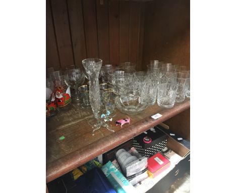 Shelf of glassware 