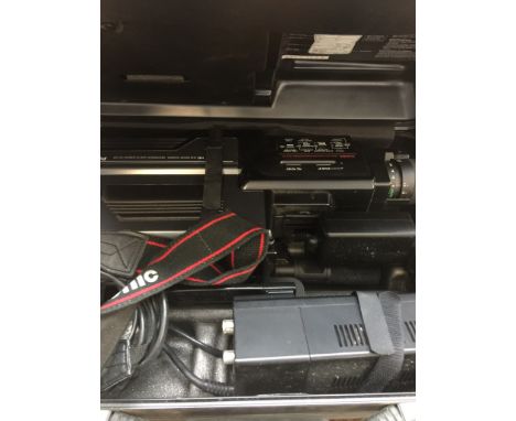 A Panasonic movie system carrying case with a Panasonic M5 video camera 