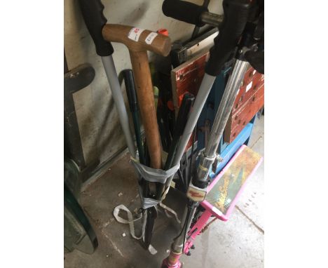 A bundle of garden tools 