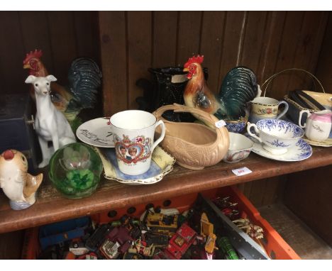 Shelf of pottery and ornaments 