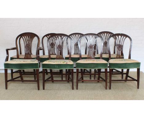 A Set of Eight Hepplewhite Style Mahogany Dining Chairs A Set of Eight Hepplewhite Style Mahogany Dining Chairs, including tw