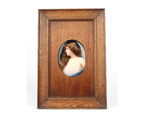 A 19th Century Continental Porcelain Oval Plaque Attributed to Wagner for Hutschenreuther A 19th Century Continental Porcelai