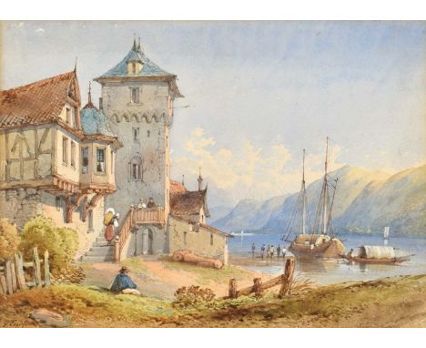 G. Earp (British 19th century) Lake View with figures Signed, watercolour.23.5 x 32.5cm (framed 48 x 55.5cm)The painting is i
