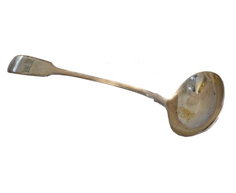 A Victorian silver ladle. West &amp; Son, Dublin, 1870, gross weight 8.48ozt.