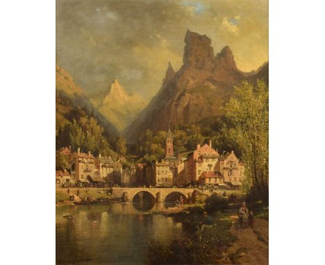 Charles Euphrasie Kuwasseg (1838–1904) "Environs de Grenoble" II Signed and dated 1874, titled on artist's label verso, oil o