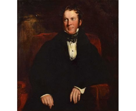 English School (19th century) Portrait of a seated gentleman Unsigned, oil on canvas.94.5 x 86.5cm (framed 119.5 x 111.5cm)Th