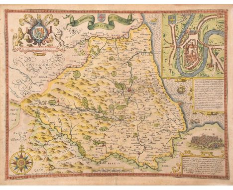 John Speed, Map of County Durham. The Bishoprick and Citie of Durham. Speed (John), to be sold by Roger Rea the Elder and You