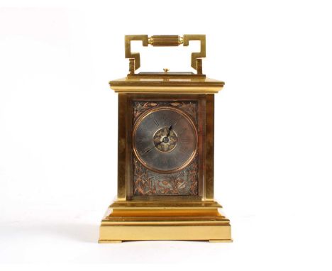 A Good Late 19th Century French "Chinoiserie" or "Japonisme" Gilt Brass Cased Carriage Clock A Good Late 19th Century French 