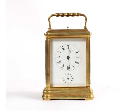 A Late 19th Century French Five-Glass Brass Cased Carriage Clock A Late 19th Century French Five-Glass Brass Cased Carriage C