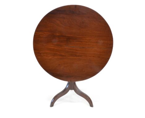 George III and Later Tilt Top Occasional Tripod Table The circular two-piece top with a later locking mechanism and supports,