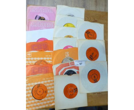 Records : Folk Rock x17 great cond 1st press 7" singles inc orig. pink island Fairport Convention, Pentangle, Bob Dylan exc c