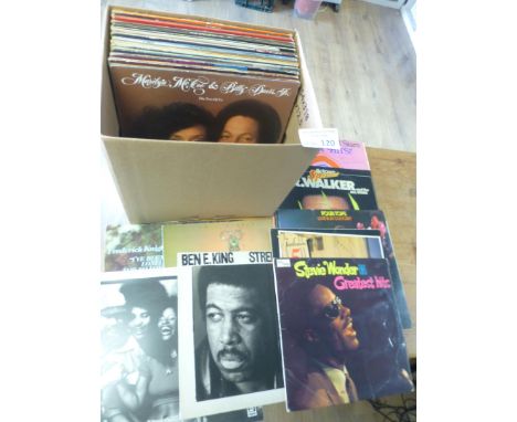 Records : Box of 40+ soul albums inc Stevie Wonder, J R Walker, Four Tops, D Spinners etc