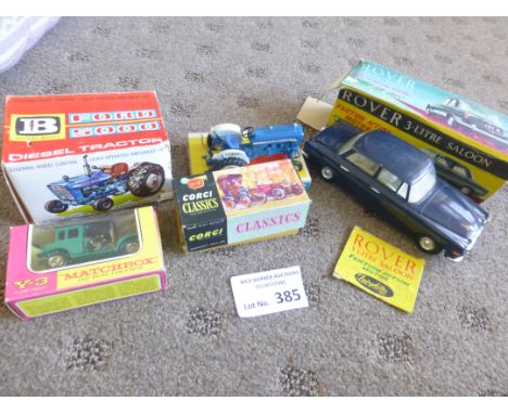 Diecast : Mixed boxed selection inc Britains Tractor 9527, Rover Friction car &amp; 2 others