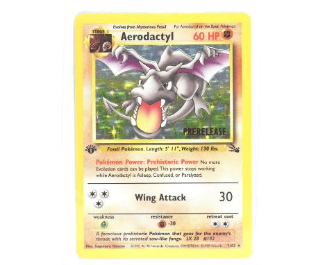 Pokemon TCG. Aerodactyl Fossil 1st Edition Prerelease promo 1. This item is from the collection of the former Managing Direct