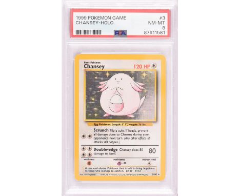 Pokemon TCG. Chansey Base Set holo 3/102 graded PSA 8. This item is from the collection of the former Managing Director of Wi