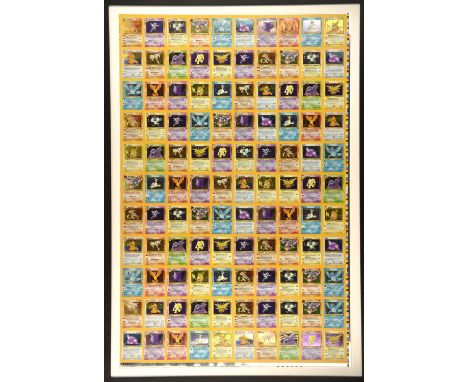 Pokemon TCG. Uncut Fossil Holo Sheet. This lot contains a professionally framed uncut sheet featuring the holographic cards f