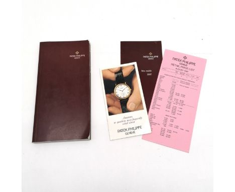 Patek Philippe 1997 dealership brochure with price list and answers / questions pamphlet 