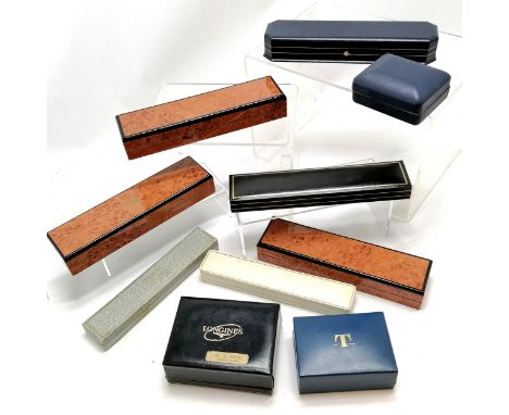 Qty of watch boxes inc Longines, Tissot, Garrards, Bucherer etc 