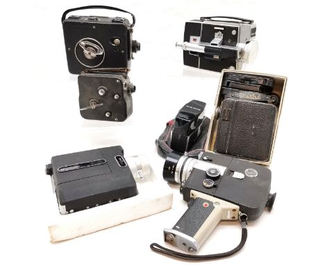 Pathescope Moto camera 9.5 mm with original manual, boots super 8 zoom 110, Honeywell Elmo super 8, etc 