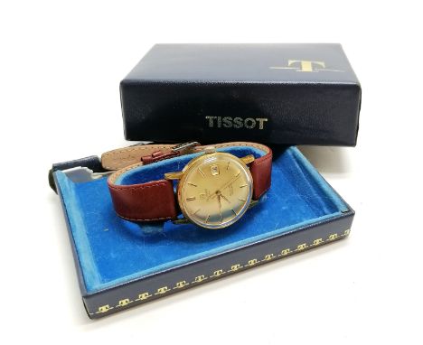 Gents vintage Tissot automatic seastar with gold plated 32mm case with original box (a/f) - obvious signs of wear and runs BU