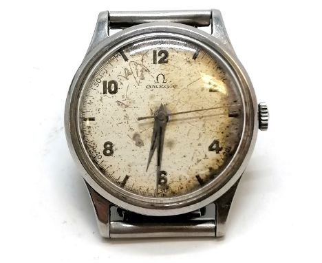 Omega Gents stainless steel manual wind wristwatch (32mm case) with 30SCT2 movement with obvious deterioration to dial and on