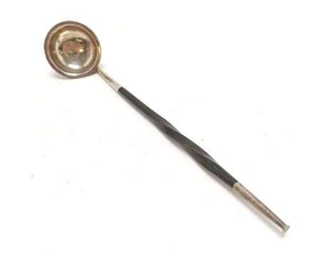 Antique 1874 Glasgow silver toddy ladle with baleen handle by Robert Scott - 22.5cm &amp; 25g total weight 