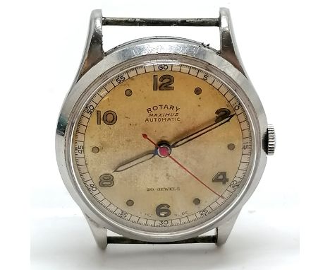 Rotary Maximus Gents automatic stainless steel wristwatch with bumper movement (32mm case) with Maltese dedication to reverse