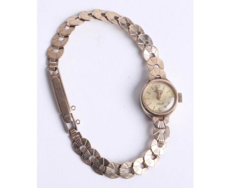 Rotary, a vintage ladies 9ct gold wristwatch with 9ct gold bracelet, 12.50g, original box and guarantee.
