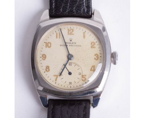 Rolex, a vintage gents Oyster Precision wristwatch, sub second dial, 30mm.