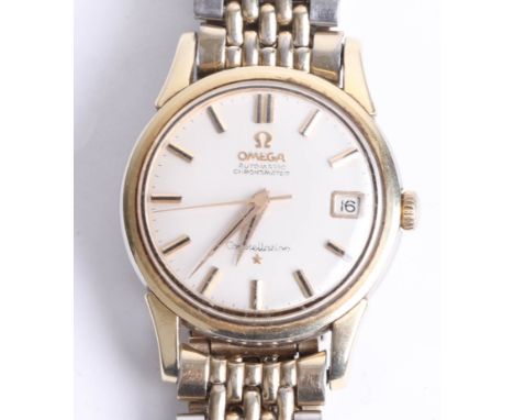 Omega, a gents Constellation Automatic Chronometer wristwatch with two tone bracelet.