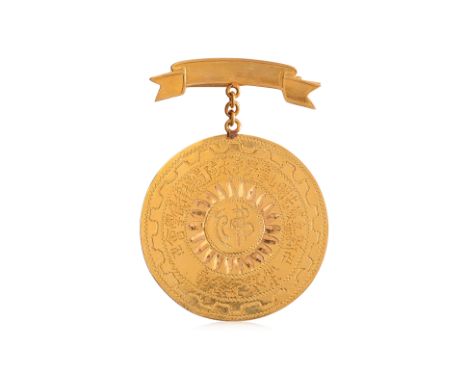 A BUDDHIST GOLD MEDALLION
Featuring a buddhist gold medallion dated, in Chinese, for 04 Jan, 1967, presented to late Dr. D. D