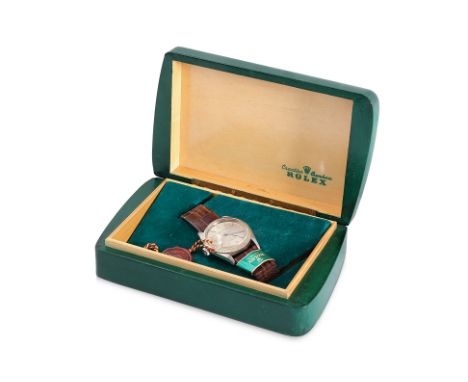 A ROLEX DATEJUST STAINLESS STEEL AUTOMATIC WATCH Ref 1601, Serial No.702670, circa 1961,  Stainless steel case with fluted be